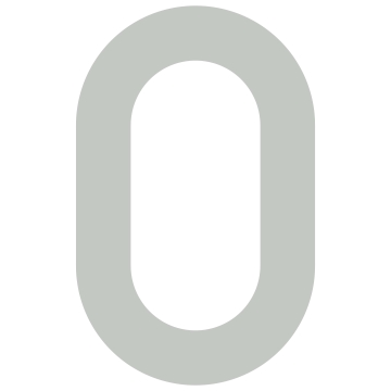 Selbstklebende Hausnummer "0" - 40 mm in Lichtgrau