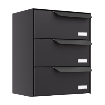 Briefkastenanlage Amsterdam for Three in Schwarz