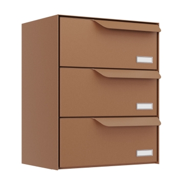 Briefkastenanlage Amsterdam for Three in Rost