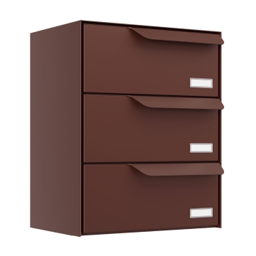 Briefkastenanlage Amsterdam for Three in Braun