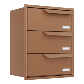 Einbaubriefkasten Eindhoven for Three in Rost