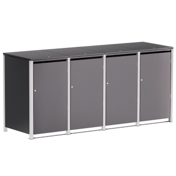 Mülltonnenbox Helmut 4er 120L in Anthrazit mit signalgrauem Rahmen