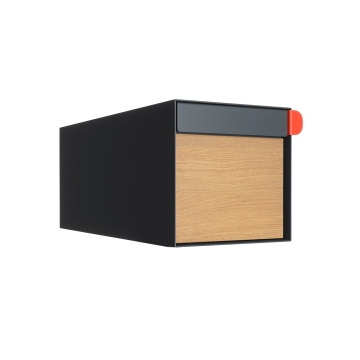 Amerikanischer Briefkasten Americano Anthrazit mit Holzdekor-Front | Wand