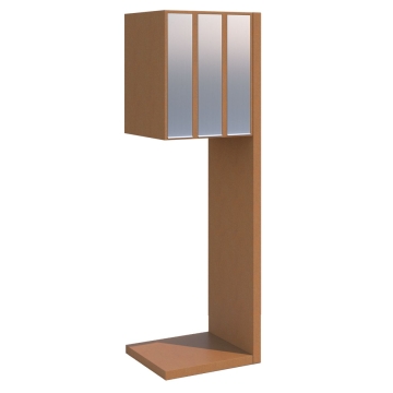 Briefkastenanlage Hermes Clone for Three Rost mit Edelstahlklappe