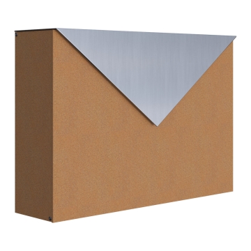 Briefkasten Letter Rost mit Edelstahlklappe