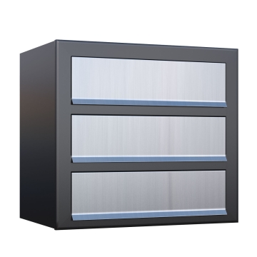 Briefkasten Cube for Three Anthrazit mit Edelstahlklappe