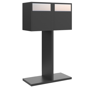 Briefkastenanlage Hermes Double for Two Anthrazit mit Edelstahlklappe