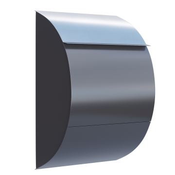 Briefkasten Jumbo Anthrazit mit Edelstahlklappe