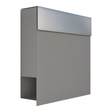 Briefkasten Manhattan Grau Metallic mit Edelstahlklappe