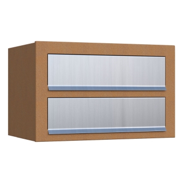 Briefkasten Cube for Two Rost mit Edelstahlklappe