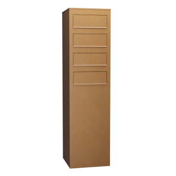 Briefkastenanlage Matera for Four Rost | rückseitige Entnahme