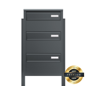 Briefkastenanlage Oliveto for Three in Anthrazit