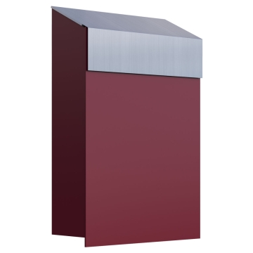 Briefkasten Baby Box Rot mit Edelstahlklappe