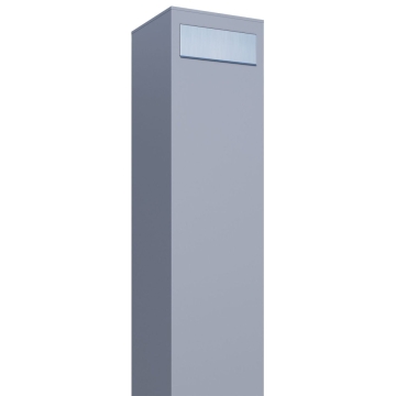 Standbriefkasten Monolith Grau Metallic mit Edelstahlklappe