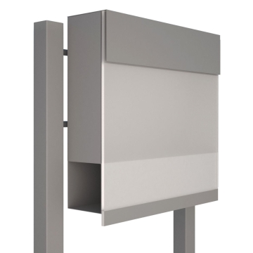 Standbriefkasten Manhattan Special White Grau Metallic
