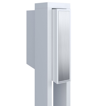 Standbriefkasten Flag Weiß mit Edelstahlklappe