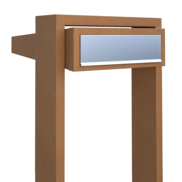 Standbriefkasten Stairs Rost mit Edelstahlklappe