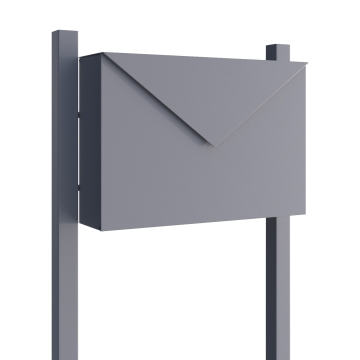 Standbriefkasten Letter Grau Metallic