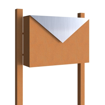 Standbriefkasten Letter Rost mit Edelsteinklappe