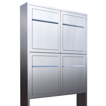 Briefkastenanlage Base for Four Edelstahl