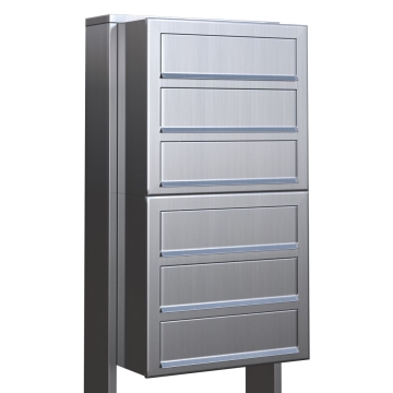 Briefkastenanlage Cube for Six Edelstahl