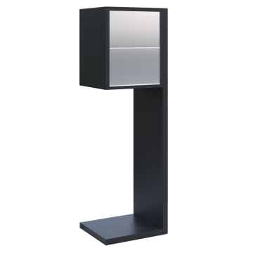 Briefkastenanlage Hermes for Two Schwarz mit Edelstahlklappe