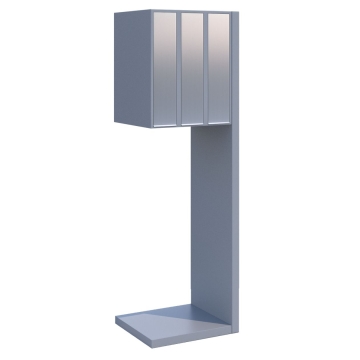 Briefkastenanlage Hermes Clone for Three Grau Metallic mit Edelstahlklappe