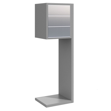 Briefkastenanlage Hermes for Three Grau Metallic mit Edelstahlklappe