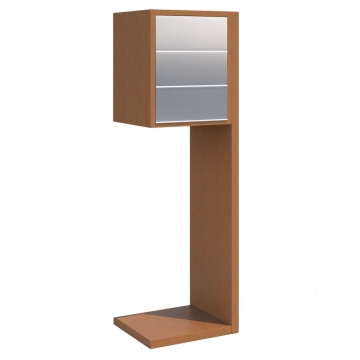 Briefkastenanlage Hermes for Three Rost mit Edelstahlklappe