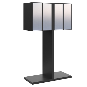 Briefkastenanlage Hermes Clone for Four Schwarz mit Edelstahlklappe