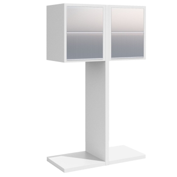 Briefkastenanlage Hermes Double for Four Weiß mit Edelstahlklappe