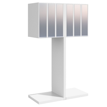 Briefkastenanlage Hermes Clone for Six Weiß mit Edelstahlklappe