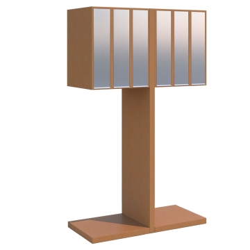 Briefkastenanlage Hermes Clone for Six Rost mit Edelstahlklappe