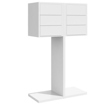 Briefkastenanlage Hermes Double for Six Weiß