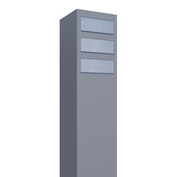 Briefkastenanlage Monolith for Three Grau Metallic mit Edelstahlklappe