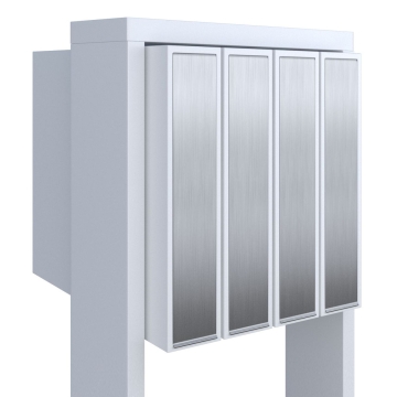 Briefkastenanlage Flag for Four Weiß mit Edelstahlklappe