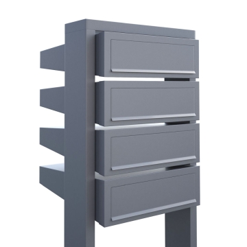 Briefkastenanlage Stairs for Four Grau Metallic