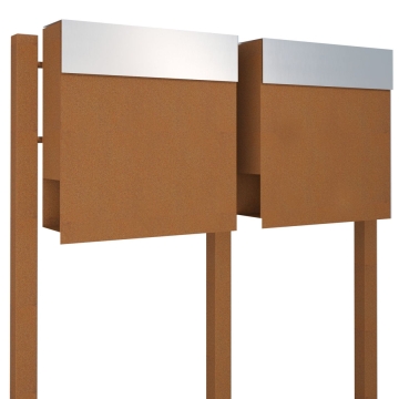 Briefkastenanlage Manhattan for Two Rost mit Edelstahlklappe