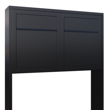 Briefkastenanlage Base for Two Schwarz