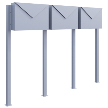 Briefkastenanlage Letter for Three Grau Metallic