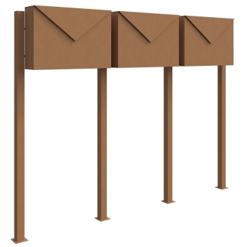 Briefkastenanlage Letter for Three Rost