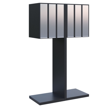 Briefkastenanlage Hermes Clone for Six Schwarz mit Edelstahlklappe