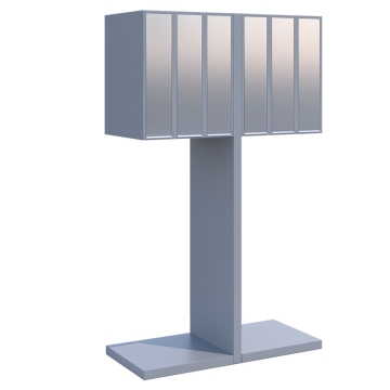 Briefkastenanlage Hermes Clone for Six Grau Metallic mit Edelstahlklappe