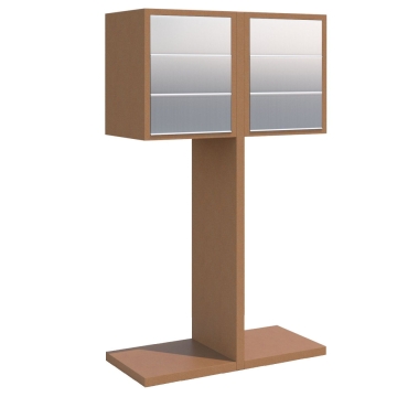 Briefkastenanlage Hermes Double for Six Rost mit Edelstahlklappe