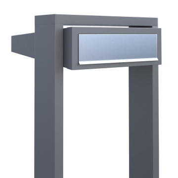 Standbriefkasten Stairs Grau Metallic mit Edelstahlklappe