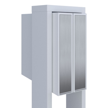 Briefkastenanlage Flag for Two Weiß mit Edelstahlklappe