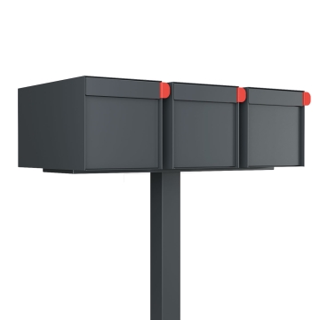 Amerikanischer Briefkasten Big Americano for Three in Anthrazit