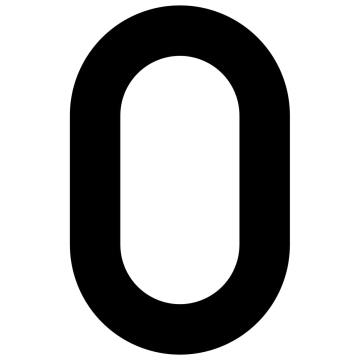 Selbstklebende Hausnummer "0" - 40 mm in schwarz