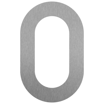 Selbstklebende Hausnummer "0" - 76 mm aus Edelstahl