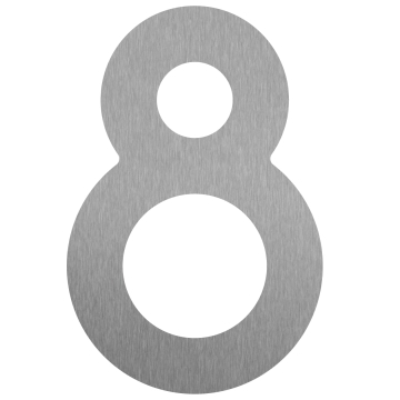 Selbstklebende Hausnummer "8" - 76 mm aus Edelstahl